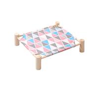 Zymoplas Lit pour Animaux de Compagnie détachable et Lavable en Bois de pin Assure la durabilité lit pour Chien en Tissu Bois Petit pour Animaux Compagnie pour, Triangulaire Couleur S