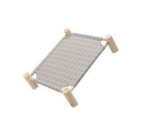 Zymoplas Lit pour Animaux de Compagnie détachable et Lavable en Bois de pin Assure la durabilité lit pour Chien en Tissu Bois Petit pour Animaux Compagnie pour, Carré Bas Gris S