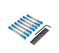Zymoplas Lot de 7 Servo Link Tige de traction réglable Télécommande Voiture 1:10 Mise à niveau Pièce de rechange Modification Remplacement pour Wltoys 104001, Bleu