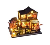 Zymoplas Maison de poupée en Bois avec Meubles et lumière LED, Bricolage, Chambre innovante, Coffre-Fort pour Enfants, Cadeau