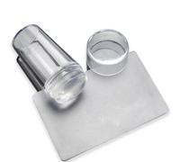 Zymoplas Nail Art Stamper Santé Beauté Grattoir Artistique Manucure Pédicure Modèle Manucure Timbre avec Poignée Estampage