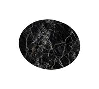 Zymoplas Nettoyer sans Effort Les sols Tapis Facile à Nettoyer Tapis marbre 3D Noir Blanc Gris de Salon Nordique Rond, Type 2