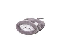 Zymoplas Nid Chaud et Confortable pour Animaux de Compagnie pour Vos Amis à Fourrure Lit pour Chat en Tissu avec Espace intérieur, Gris, L
