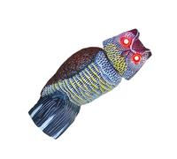 Zymoplas Oiseaux loin avec un épouvantail de hibou réaliste avec des yeux clignotants, des yeux vifs et réalistes en ABS à énergie illuminent la tête de hibou