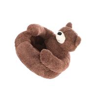 Zymoplas Ours câlin Chat lit de Couchage Tissu Doux imperméable et antidérapant lit pour Animaux de Compagnie pour Chats Chat Tapis Couchage pour Chiens canapés-Lits, café, L (diamètre 55 cm)