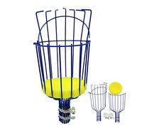 Zymoplas Outil de cueillette de fruits en acier robuste, pour pêches, Oranges, poires, Machine cueillette fruits robuste et Durable, panier, bleu