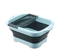 Zymoplas Panier à légumes pliable, facile à nettoyer, égoutter et les outils de cuisine, il y a un panier légumes pliable dans l'égouttoir vaisselle, Vert