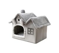 Zymoplas Panier chaud et lavable pour chat - Panier antidérapant - Gris - L