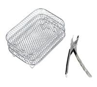 Zymoplas Panier de friteuse à air pour Four Ensemble de Supports friteuse à air rectangulaires pour Panier pour Ninja Ensemble Supports 3 Niveaux en Fer