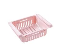 Zymoplas Panier de rangement rétractable pour réfrigérateur, panier de rangement pour maximiser l'espace, Style tiroir en PP, pour la conservation la fraîcheur, Rose
