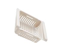 Zymoplas Panier de rangement rétractable pour réfrigérateur, panier de rangement pour maximiser l'espace, Style tiroir en PP, pour la conservation la fraîcheur, Couleur abricot