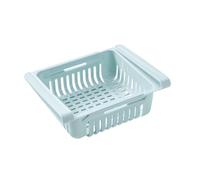 Zymoplas Panier de rangement rétractable pour réfrigérateur, panier de rangement pour maximiser l'espace, Style tiroir en PP, pour la conservation la fraîcheur, bleu
