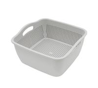 Zymoplas Panier d'égouttage multifonctionnel à Double couche pour Fruits et légumes, facile à nettoyer, robuste et Durable, Gris