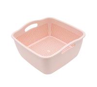 Zymoplas Panier d'égouttage multifonctionnel à Double couche pour Fruits et légumes, facile à nettoyer, robuste et Durable, Rose