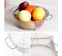 Zymoplas Passoire à frites robuste, panier pour la cuisine, longue durée de vie, avec panier de lavage en acier répété, poignées service