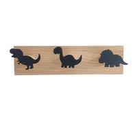Zymoplas Patères en Bois de Dinosaure, faciles à Installer, adaptées à Tout décor, Crochet Mural décoratif en Bois, Animal Dinosaure, Tout Noir