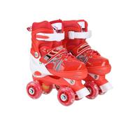 Zymoplas Patins à roulettes pour filles 2 pièces/set pour enfants âgés compris entre 8 et 12, réglables et sûrs, équipés d'une protection pour casque de sécurité ABS, rouge, sans scintillement