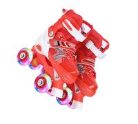 Zymoplas Patins à roulettes pour filles de 8 à 12 ans, pointe de traction réglable et sûre, patins à roulettes pour filles de 6 à 12 ans, rouge, Taille unique