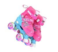 Zymoplas Patins à roulettes pour Filles de 8 à 12 Ans, réglables et sûrs, équipés d'une de Casque sécurité ABS, 2 pièces/Ensemble, Rose, Style Paillettes
