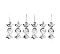 Zymoplas Pendentif d'arbre de noël, ornements pour décoration Festive, cadeau du nouvel an, en plastique robuste et livré dans une boîte, argent