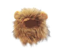 Zymoplas Perruque crinière de Lion pour Animal de Compagnie, Transformer l'animal en Lion majestueux avec crinière, Chapeau Chat Lapin avec Oreilles en Polyester, Perruque L