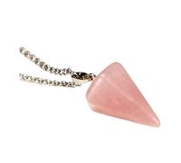 Zymoplas Pierre naturelle universelle assortie et adaptée Pour aux pendules à Quartz de Divination, collier pendule de guérison, chaîne pour femmes et hommes, rose