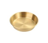 Zymoplas Plat de service d'assaisonnement en acier inoxydable poli miroir, facile à nettoyer, Mini saucière ronde, bol à tremper, barre de saucière, 11 cm (or)