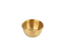 Zymoplas Plat de service d'assaisonnement en acier inoxydable poli miroir, facile à nettoyer, Mini saucière ronde, bol à tremper, barre de saucière, 6 cm (or)