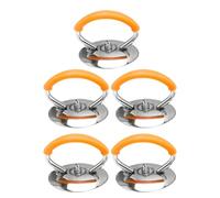 Zymoplas Poignée de couvercle épaissie pour casseroles et poêles, accessoire de cuisine facile à utiliser, accessoires cuisine, poignée couvercle casserole en acier inoxydable 5 pièces, tapez+4