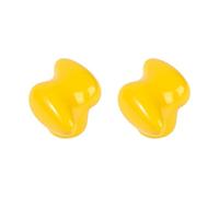 Zymoplas Poignées de porte de garde-robe en forme nuages mignons, robustes et stables, pas facile à rouiller, en céramique, poignées à trou unique, couleur, 2 paquets/lot, Jaune éclair