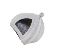 Zymoplas Portable Pet Home Intérieur Salon Chambre Hiver Nid De Repos en Peluche Tente De Couchage Petit Animal Maison Animaux Fournitures, Gris, 40x40x42cm