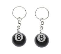 Zymoplas Porte-clés largement utilisé pour tout le monde, accessoire de décoration en résine, 8 porte-clés de billard, bons cadeaux, facile à transporter, 2 pièces