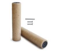 Zymoplas Poste à gratter de Remplacement Compact pour Chats, 2 pièces, avec Corde de Chanvre Naturel, Poteau d'arbre à Chat en Lin avec vis, sûr pour Jouer