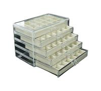 Zymoplas Présentoir de Pierres précieuses de Stockage de boîte en Cristal avec tiroirs réglables pour la Collection de Roches vitrine de Roche réglable en ABS, b