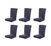 Zymoplas Protecteur de chaise en Polyester, 6 pièces, larges Applications, adapté Pour aux Restaurants et événements à domicile, housse de siège chaise extensible, Bleu foncé