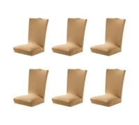 Zymoplas Protecteur de chaise en Polyester, 6 pièces, larges Applications, adapté Pour aux Restaurants et événements à domicile, housse de siège chaise extensible, Bronzage léger
