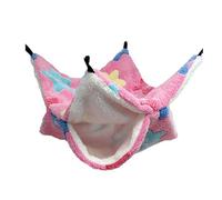 Zymoplas Rat Hamac Double Couche Lit Suspendu Couleurs Assorties Multifonction Toison Doux Cadeau Pet Fournitures pour Hamster Écureuil, Rose étoile de mer, 34x34