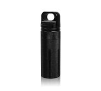 Zymoplas Récipient extérieur Joint étui à pilules clés clés Aiguilles Porte-clés Voyage en Alliage d'aluminium Portable randonnée -Dents Organisateur, Le Noir