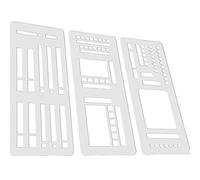 Zymoplas Règle portable pour journal intime, outil de dessin durable et étanche, modèle d'enregistrement flexible, lot de 3 boîtes journalisation, lignes, Modèle B