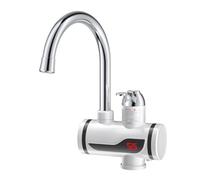 Zymoplas Robinet électrique LED affichage numérique IPX4 robinet étanche 360 degrés rotatif mélangeur de salle de bain chauffe-eau pulvérisateur, d'entrée inférieure