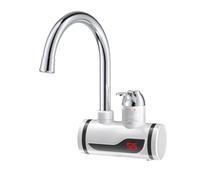 Zymoplas Robinet électrique LED affichage numérique IPX4 robinet étanche 360 degrés rotatif mélangeur de salle de bain chauffe-eau pulvérisateur, d'entrée latérale