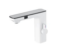 Zymoplas Robinets de lavabo de salle bain à détection d'écran LED, robinets d'eau chaude et froide à double commande entièrement automatiques, non compatibles avec le mode manuel, tapez+2