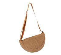 Zymoplas Sac de plage décontracté pour femmes, avec compartiments pratiques, fait quotidiennement de paille écologique et doublé d'un Mini sac à main en Nylon, Brun