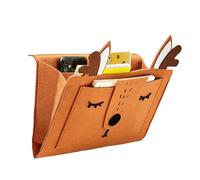 Zymoplas Sac de Rangement de Chevet, Organisateur Chevet, Panier en Tissu dortoir, lit, canapé, Animaux, Rangement classé Livres/Lunettes/Mobile, C