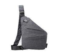 Zymoplas Sac de téléphone portable multifonctionnel dissimulé en toile pour hommes Polyester pour hommes âgés sac banane de sport poitrine pour