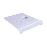 Zymoplas Serviette de massage pour Salon de beauté avec trou à rayures, oreiller de lit, drap de coton, serviettes cosmétiques, accessoire confortable pour hôtel, Blanc