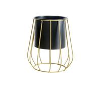 Zymoplas Style nordique Fer Planteur Géométrique Pot De Fleur Présentoir Stand En Métal Cadre De Bureau Pour La Maison Vase Conteneur Décoration, Lanterne Noir