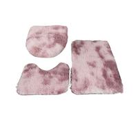 Zymoplas Tapis de piédestal pour Toilettes, 3 pièces, séchage et Absorbant, Ensembles de Tapis Salle Bain en Fibres acryliques, 3 pièces, Rose, U40*5+45 * 50+50 * 80