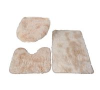 Zymoplas Tapis de piédestal pour Toilettes, 3 pièces, séchage et Absorbant, Ensembles de Tapis Salle Bain en Fibres acryliques, 3 pièces, Chameau Peu Profond, U40*5+45 * 50+50 * 80