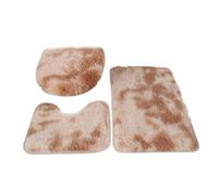 Zymoplas Tapis de piédestal pour Toilettes, 3 pièces, séchage et Absorbant, Ensembles de Tapis Salle Bain en Fibres acryliques, 3 pièces, Chameau Profond, U40*5+45 * 50+50 * 80